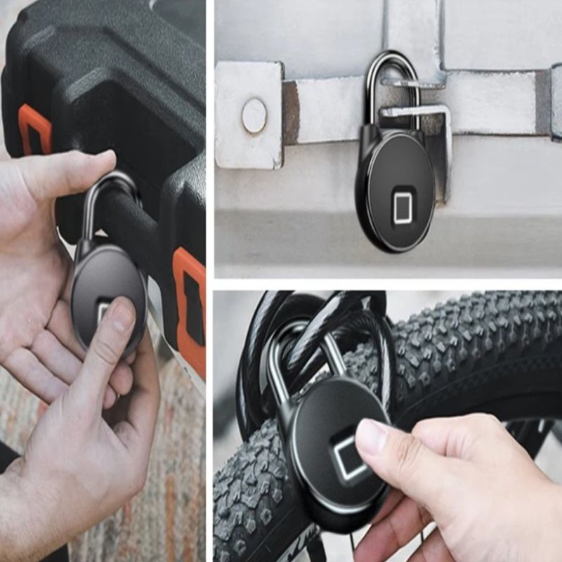 قفل بصمة الإصبع - بيومتري وبلوتوث - IP65 - 10 بصمات أصابع - قابل لإعادة الشحن عبر USB