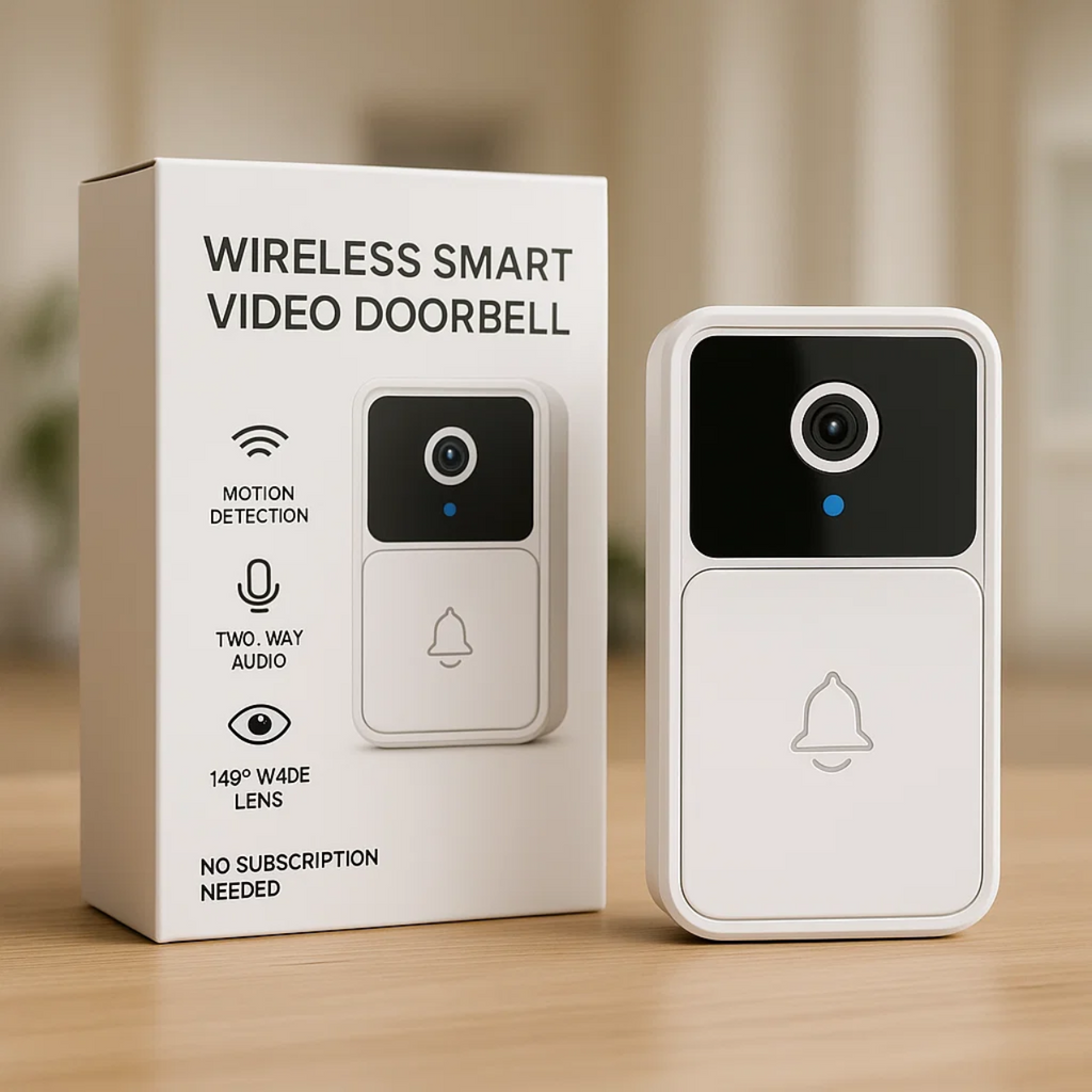 HD Video Doorbell - 1080p - Motion Alerts - Two-Way Audio - Wi-Fi - No Subscription