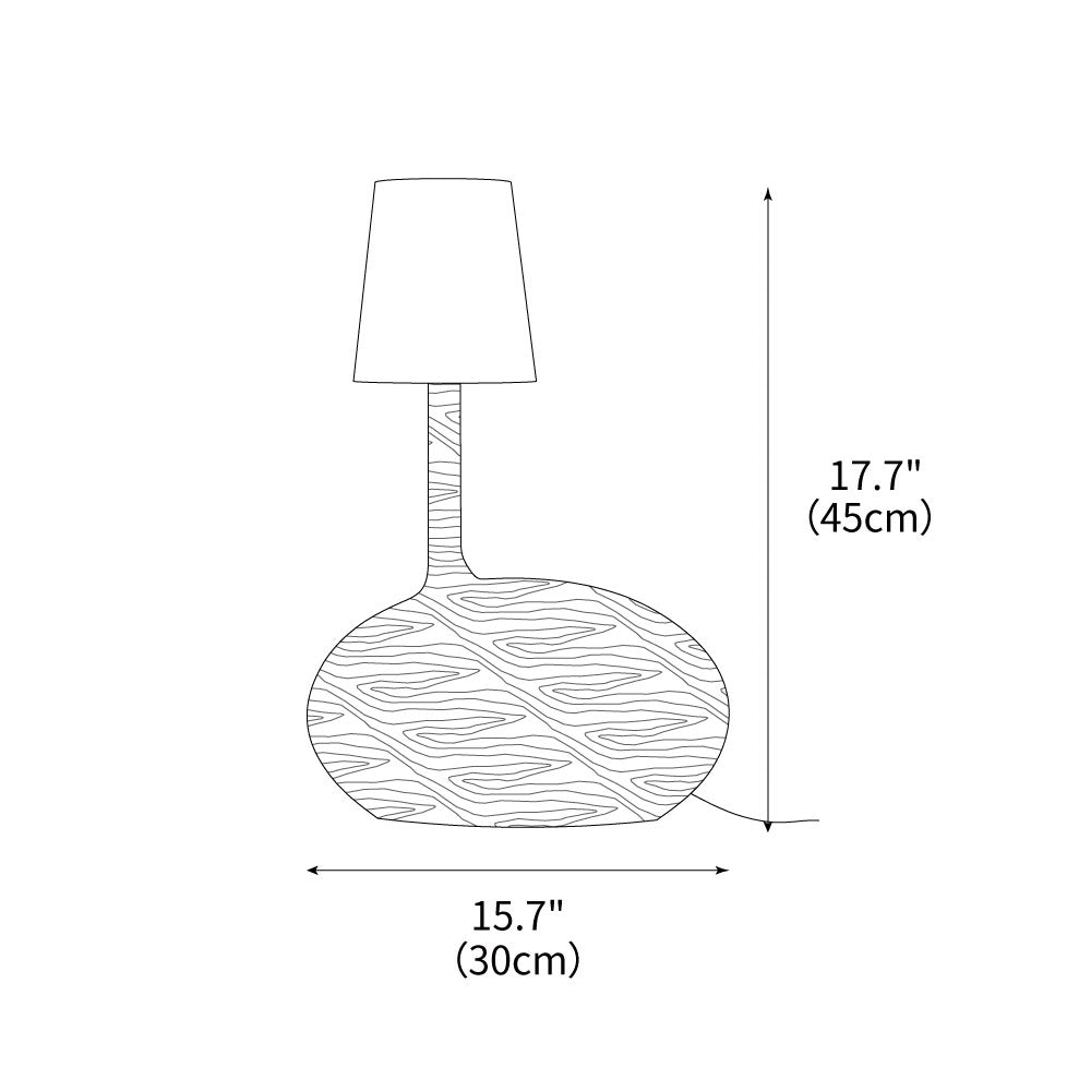 Dřevěná stolní lampa Slow — stmívatelná, ořechové tělo, bílé stínidlo