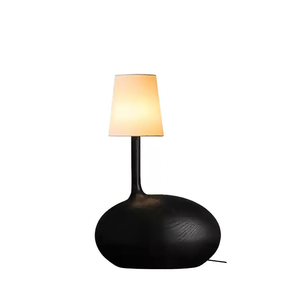 Dřevěná stolní lampa Slow — stmívatelná, ořechové tělo, bílé stínidlo