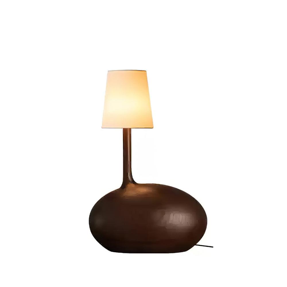Dřevěná stolní lampa Slow — stmívatelná, ořechové tělo, bílé stínidlo