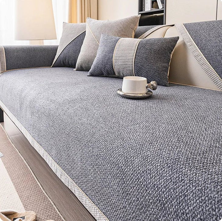 Non-Slip Cotton Linen Sofa Cover for All-Season Comfort