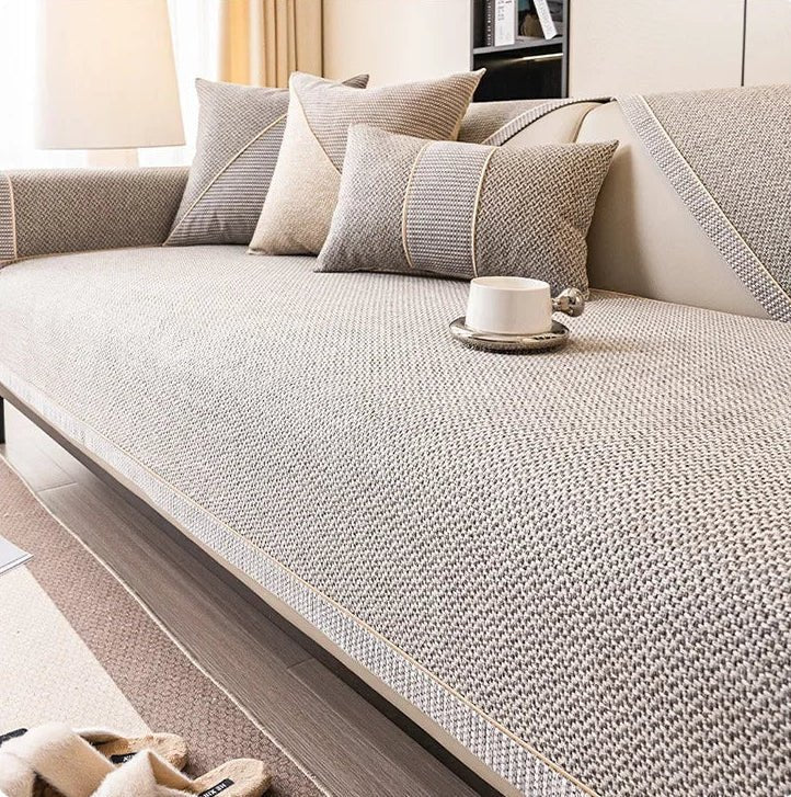 Non-Slip Cotton Linen Sofa Cover for All-Season Comfort