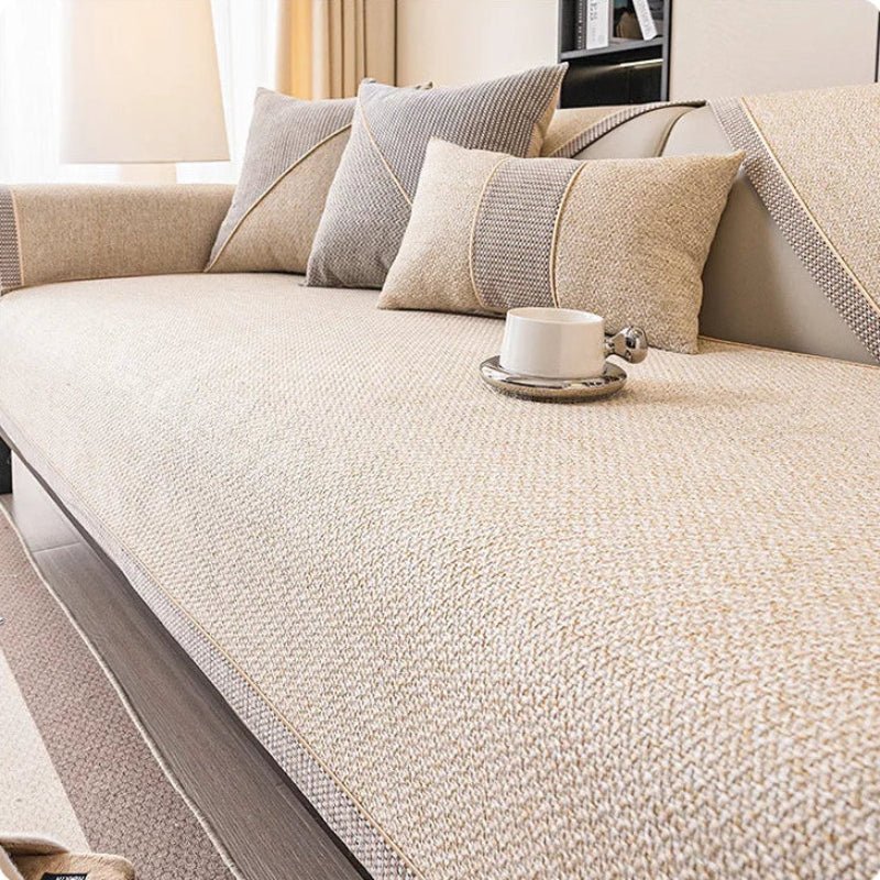 Non-Slip Cotton Linen Sofa Cover for All-Season Comfort
