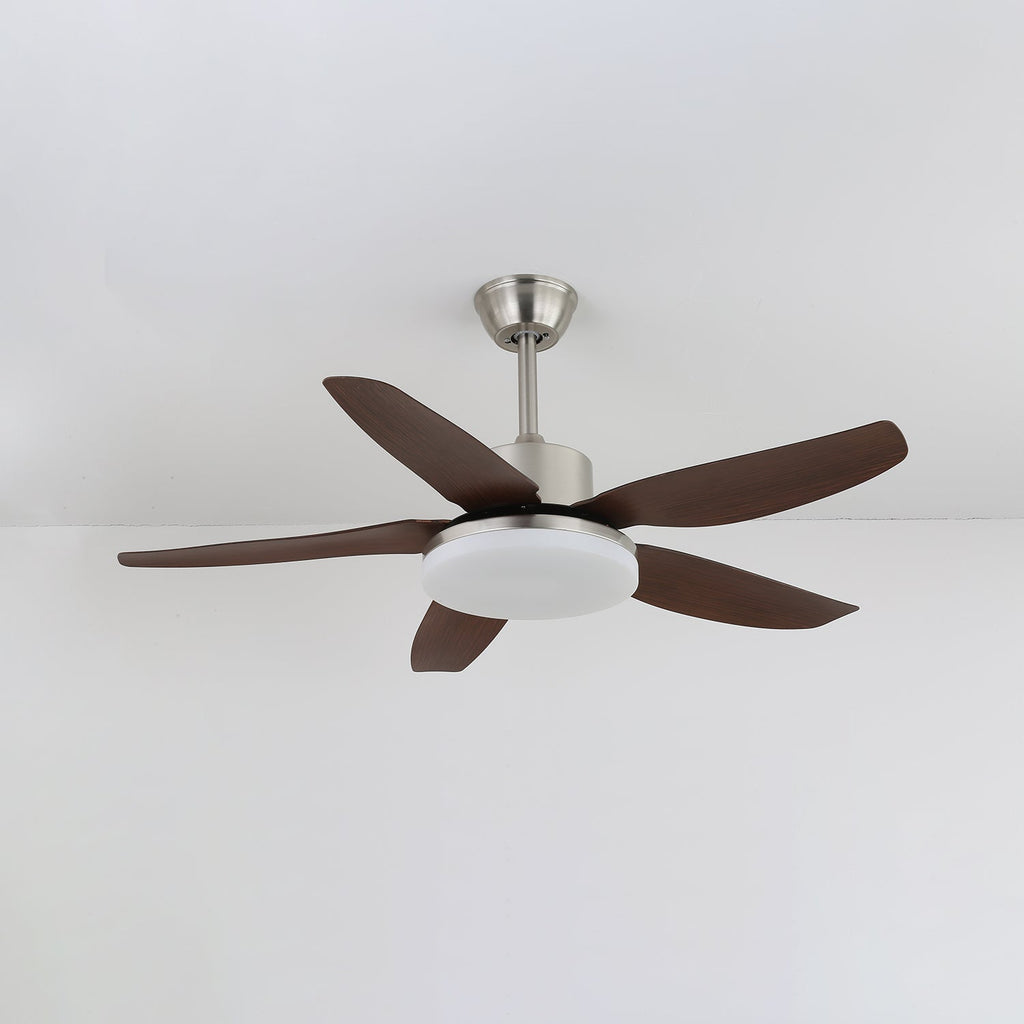 Stropní ventilátorové svítidlo Sofia — teplé LED, dřevěné lopatky