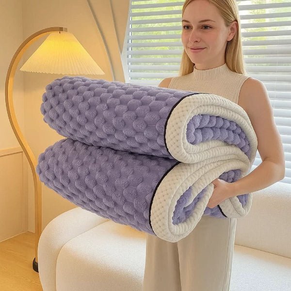 Velvet Haven Blanket Luxuriously Soft Dotted Sherpa Fleece For Cozy Evenings