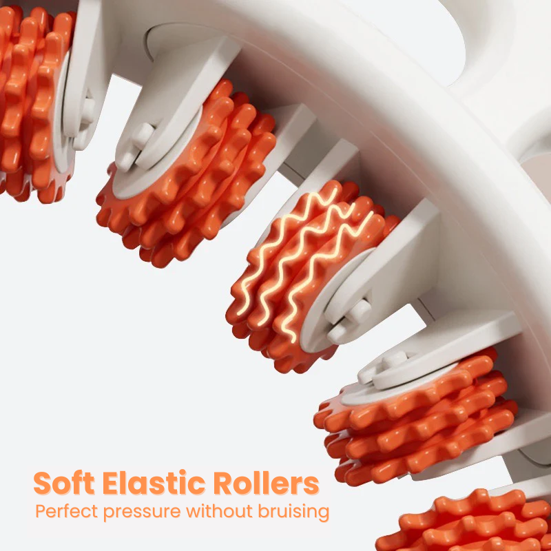 Manual Body Massage Roller – 180° Flex Hinge, Soft Elastic Rollers