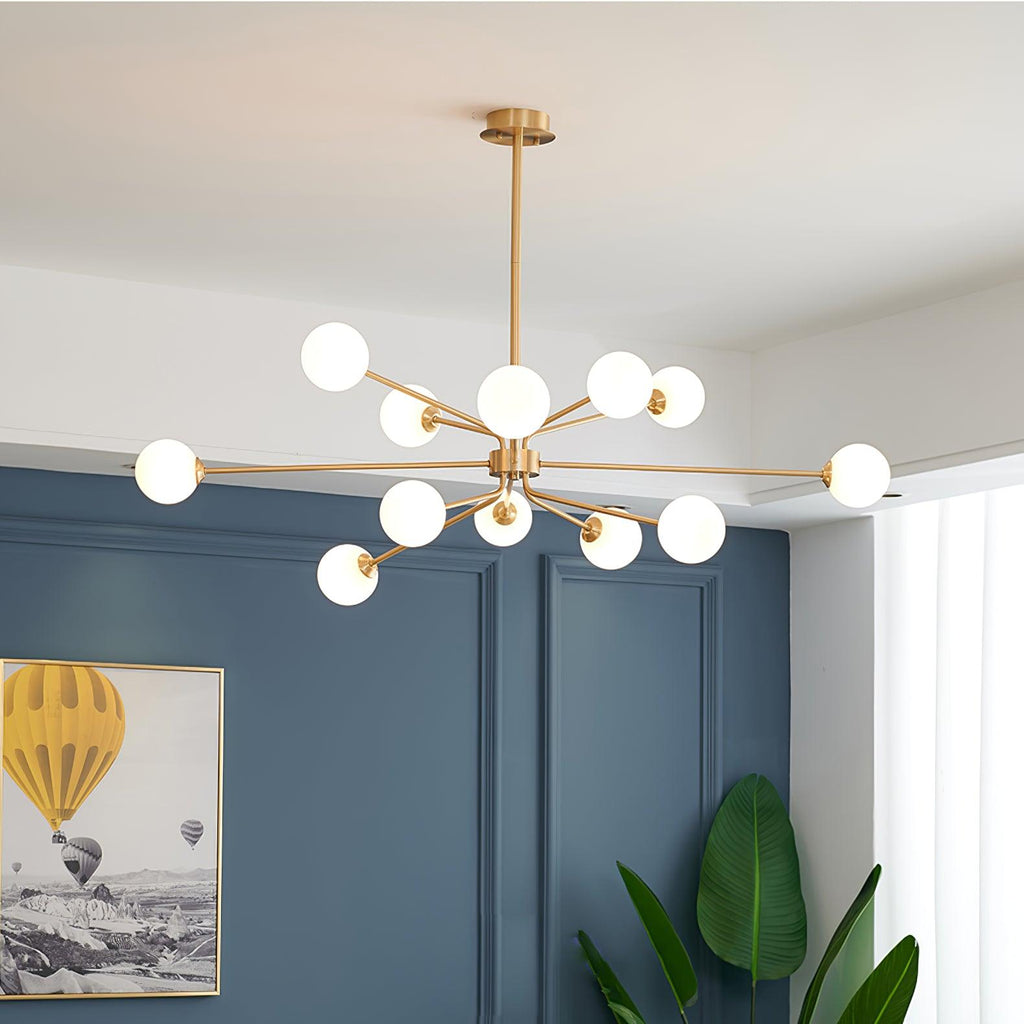 Lampadario a bracci Solaire — design Sputnik, opzioni da 6/9/12 luci