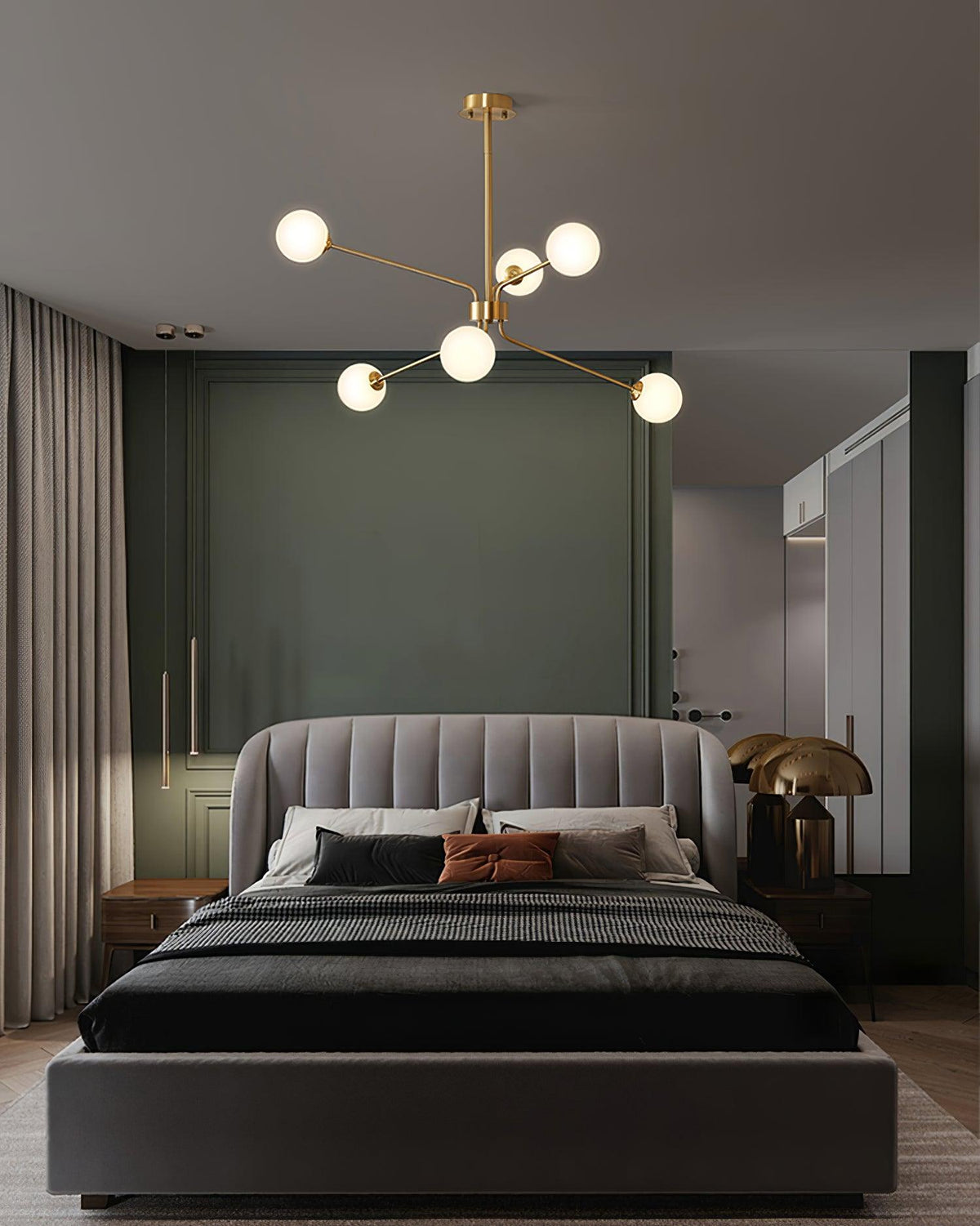 Lampadario a bracci Solaire — design Sputnik, opzioni da 6/9/12 luci