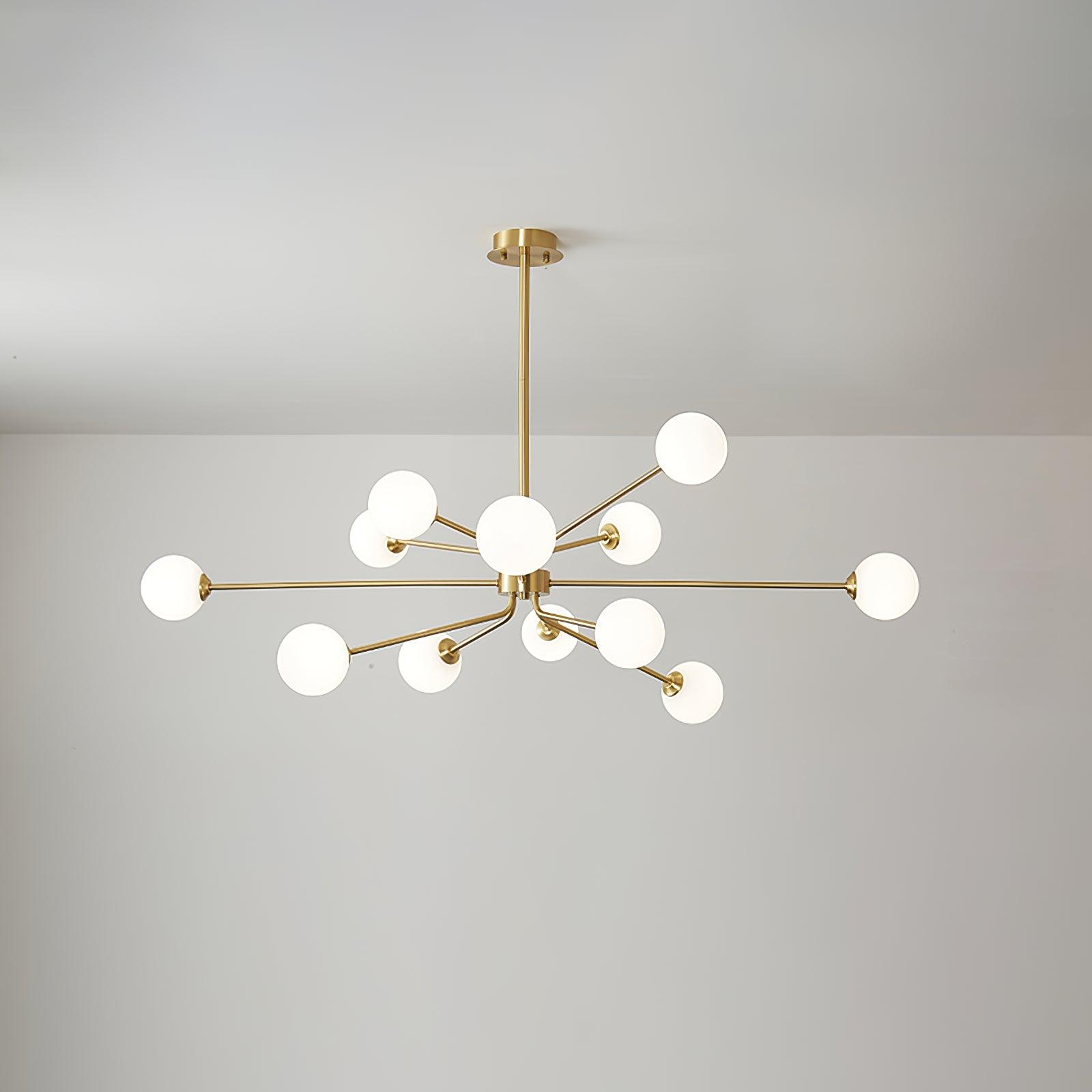 Lampadario a bracci Solaire — design Sputnik, opzioni da 6/9/12 luci