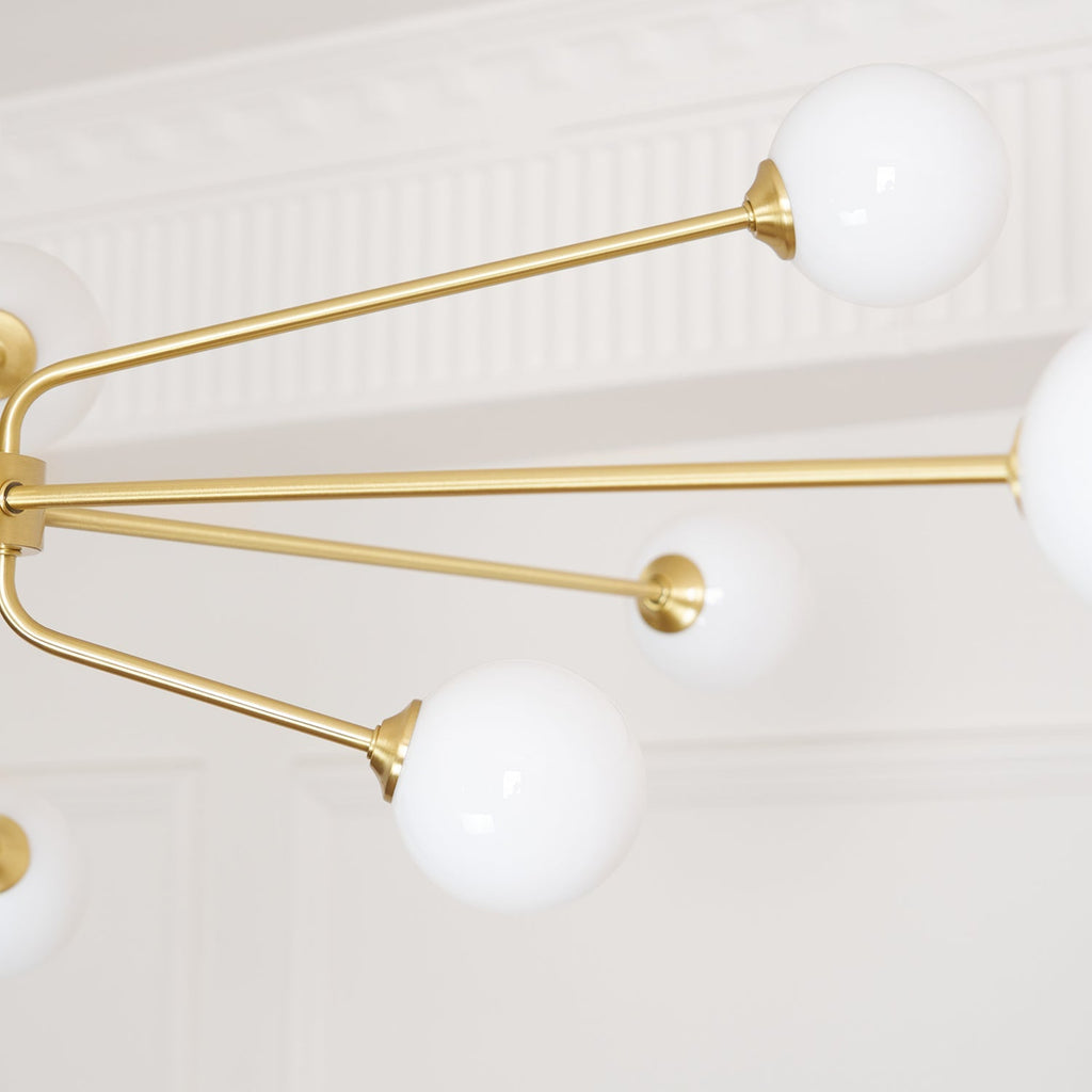 Lampadario a bracci Solaire — design Sputnik, opzioni da 6/9/12 luci