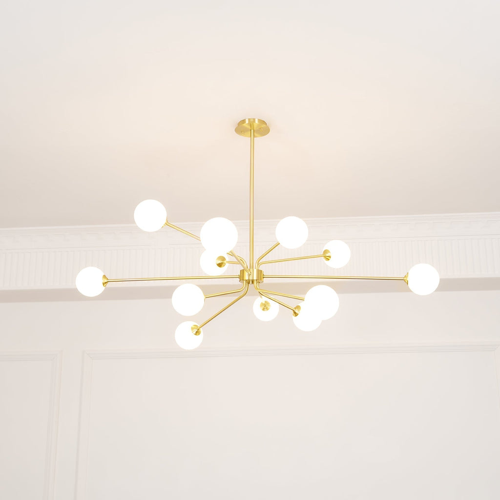 Lampadario a bracci Solaire — design Sputnik, opzioni da 6/9/12 luci