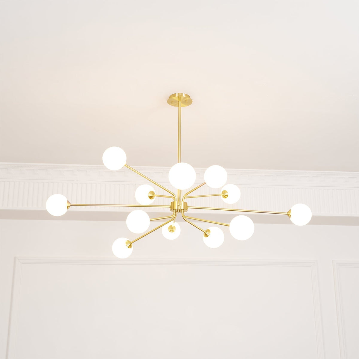 Lampadario a bracci Solaire — design Sputnik, opzioni da 6/9/12 luci