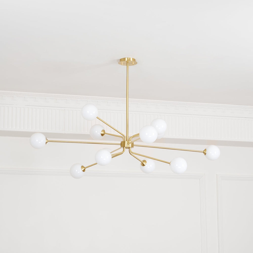 Lampadario a bracci Solaire — design Sputnik, opzioni da 6/9/12 luci