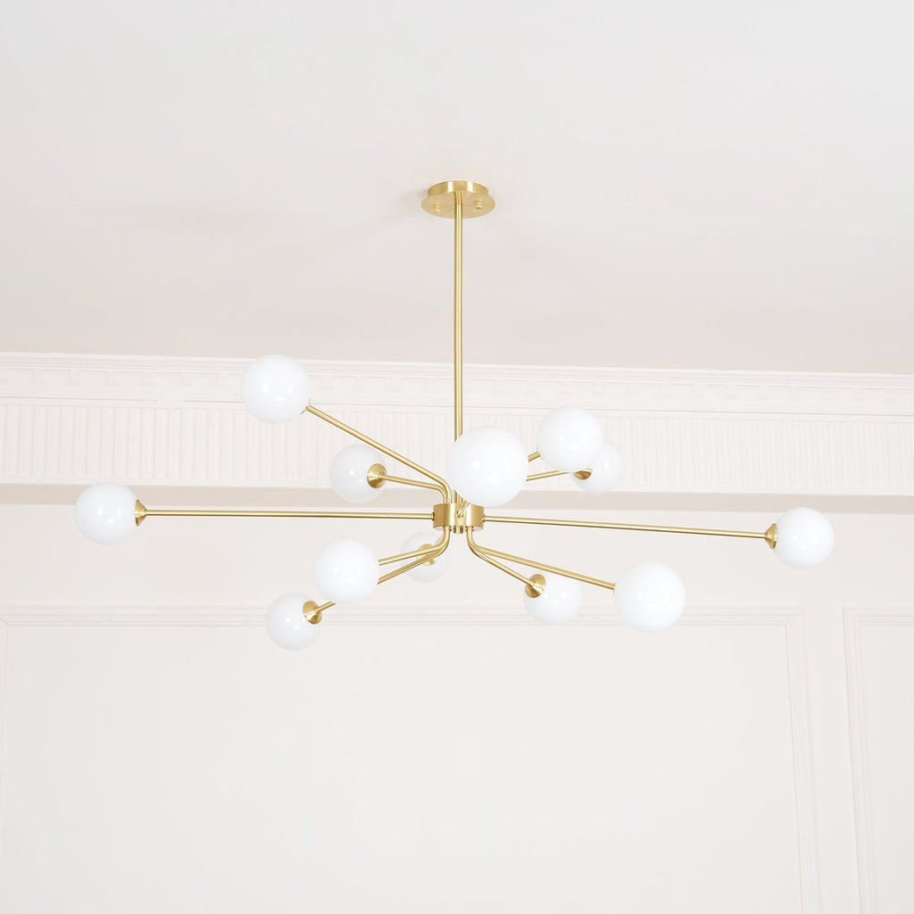Lampadario a bracci Solaire — design Sputnik, opzioni da 6/9/12 luci