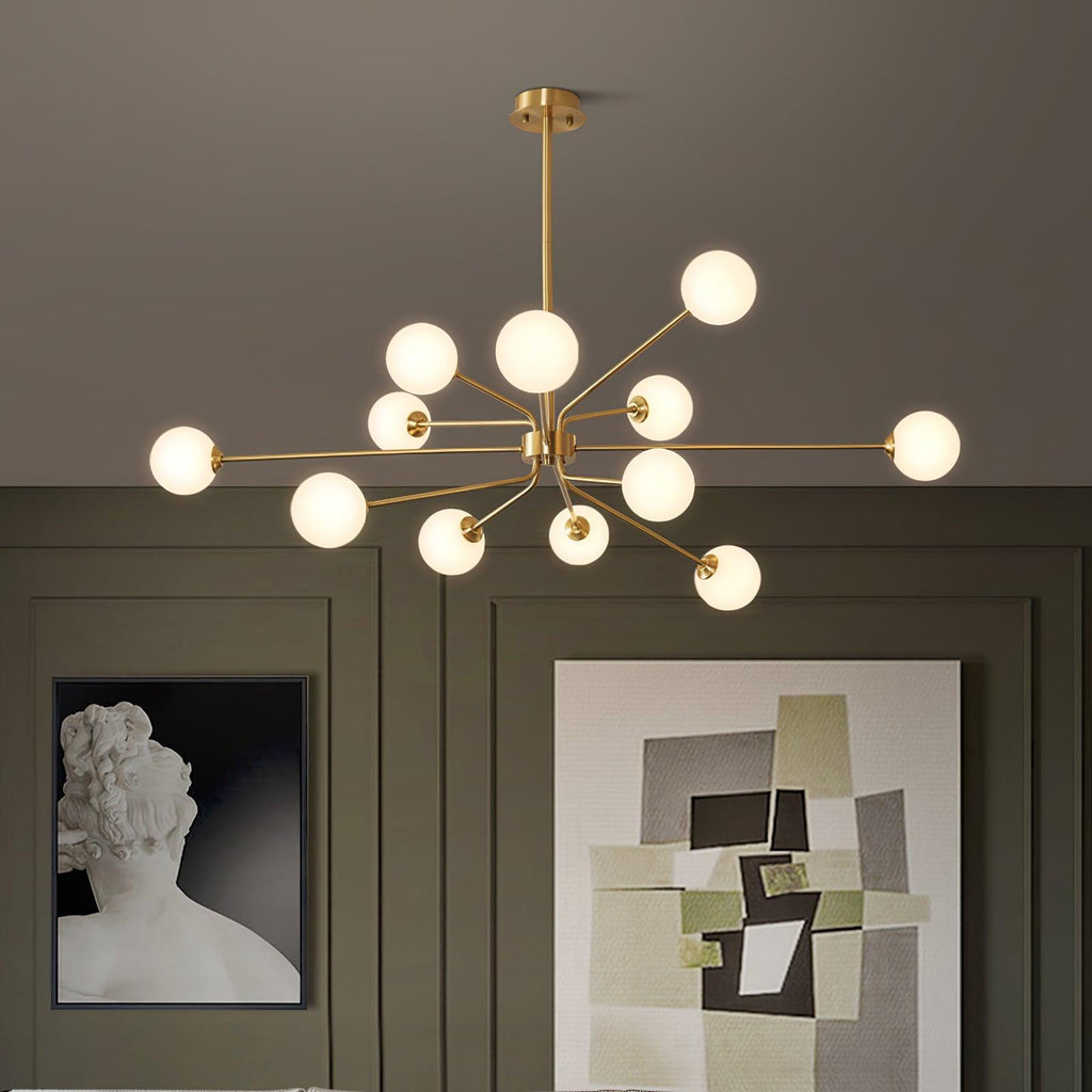Lampadario a bracci Solaire — design Sputnik, opzioni da 6/9/12 luci