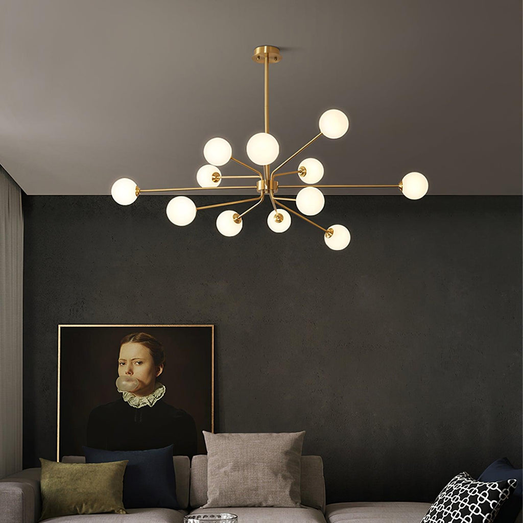 Lampadario a bracci Solaire — design Sputnik, opzioni da 6/9/12 luci