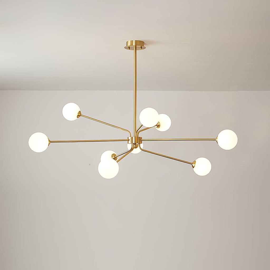 Lampadario a bracci Solaire — design Sputnik, opzioni da 6/9/12 luci