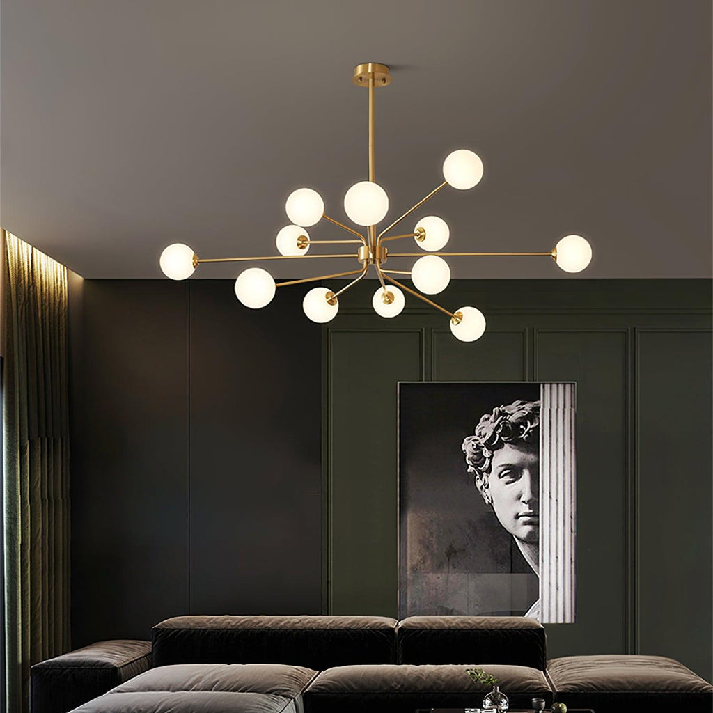 Lampadario a bracci Solaire — design Sputnik, opzioni da 6/9/12 luci
