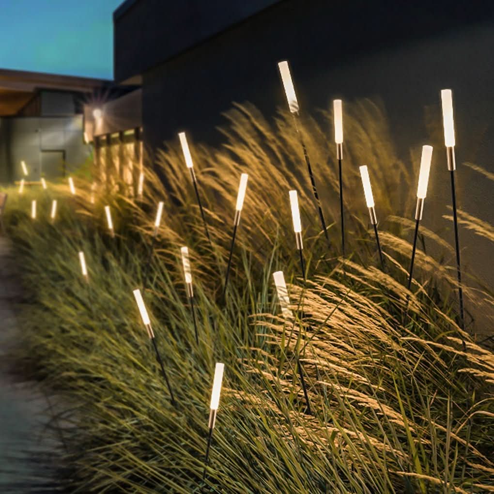 Luces solares de exterior con cañas LumaGrove para amantes de los jardines con iluminación ambiental