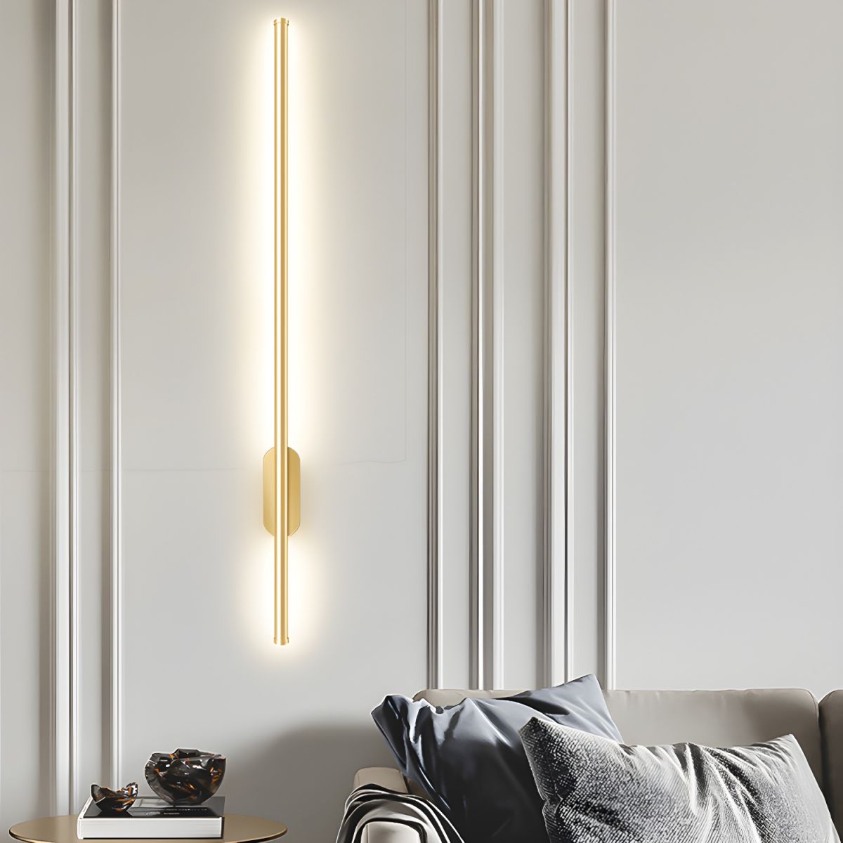 Seraphina Linear Wall Sconce — Vertical Profile, Gold or Black