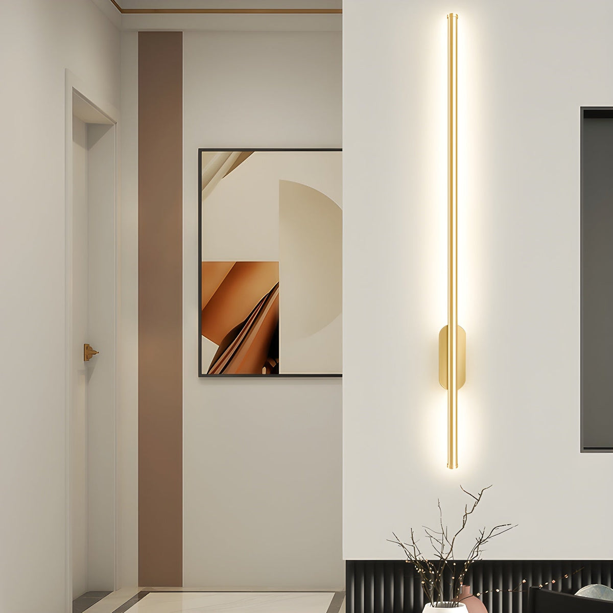 Seraphina Linear Wall Sconce — Vertical Profile, Gold or Black