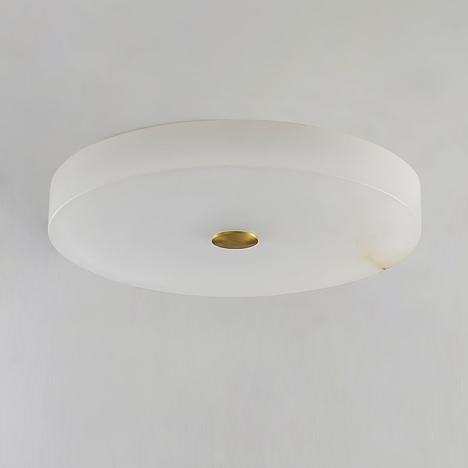 Stropní lampa Sophie z alabastru — kulatá silueta