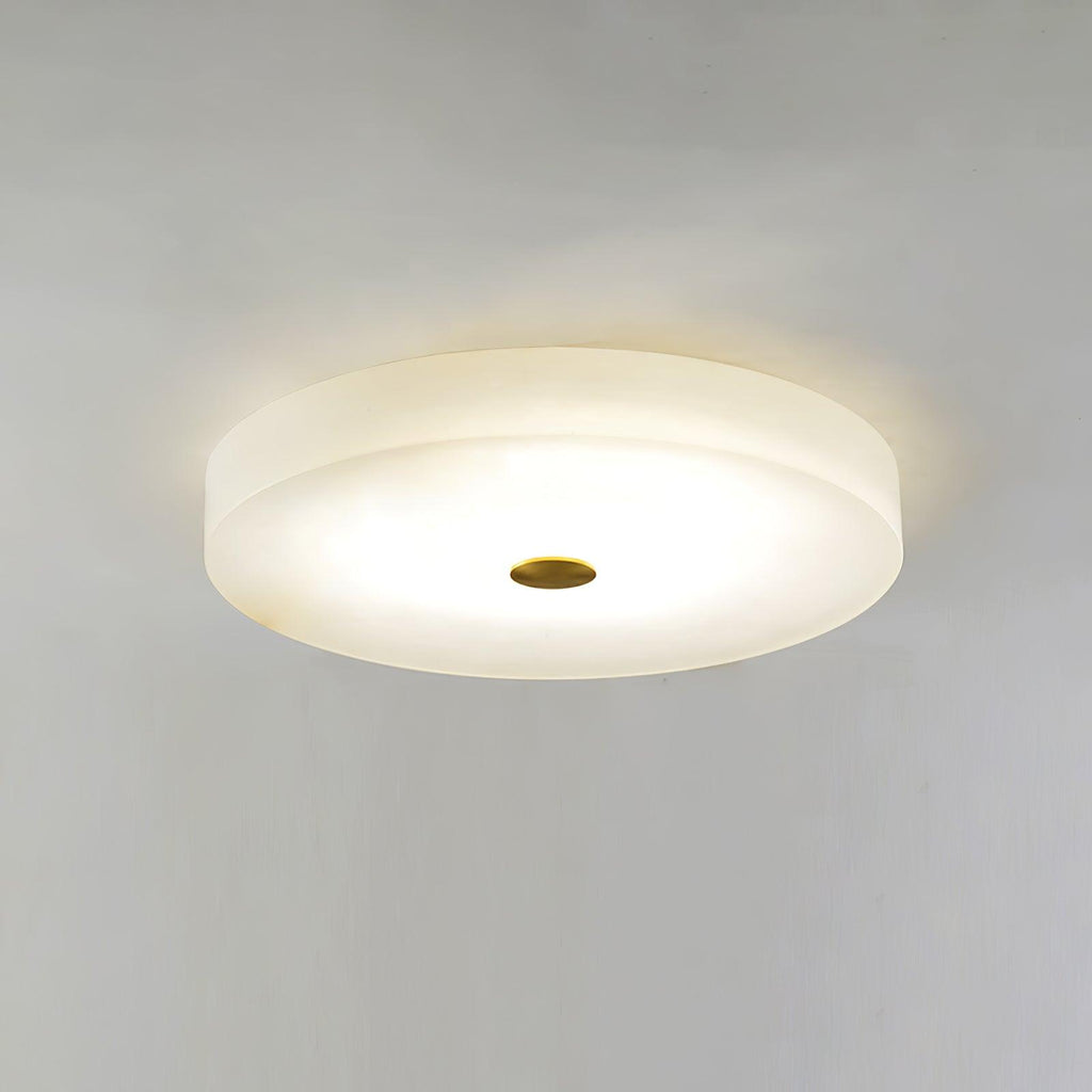 Stropní lampa Sophie z alabastru — kulatá silueta
