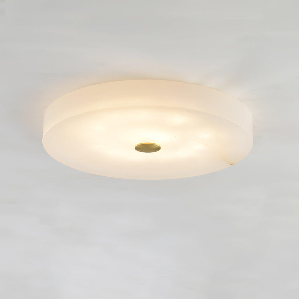 Stropní lampa Sophie z alabastru — kulatá silueta