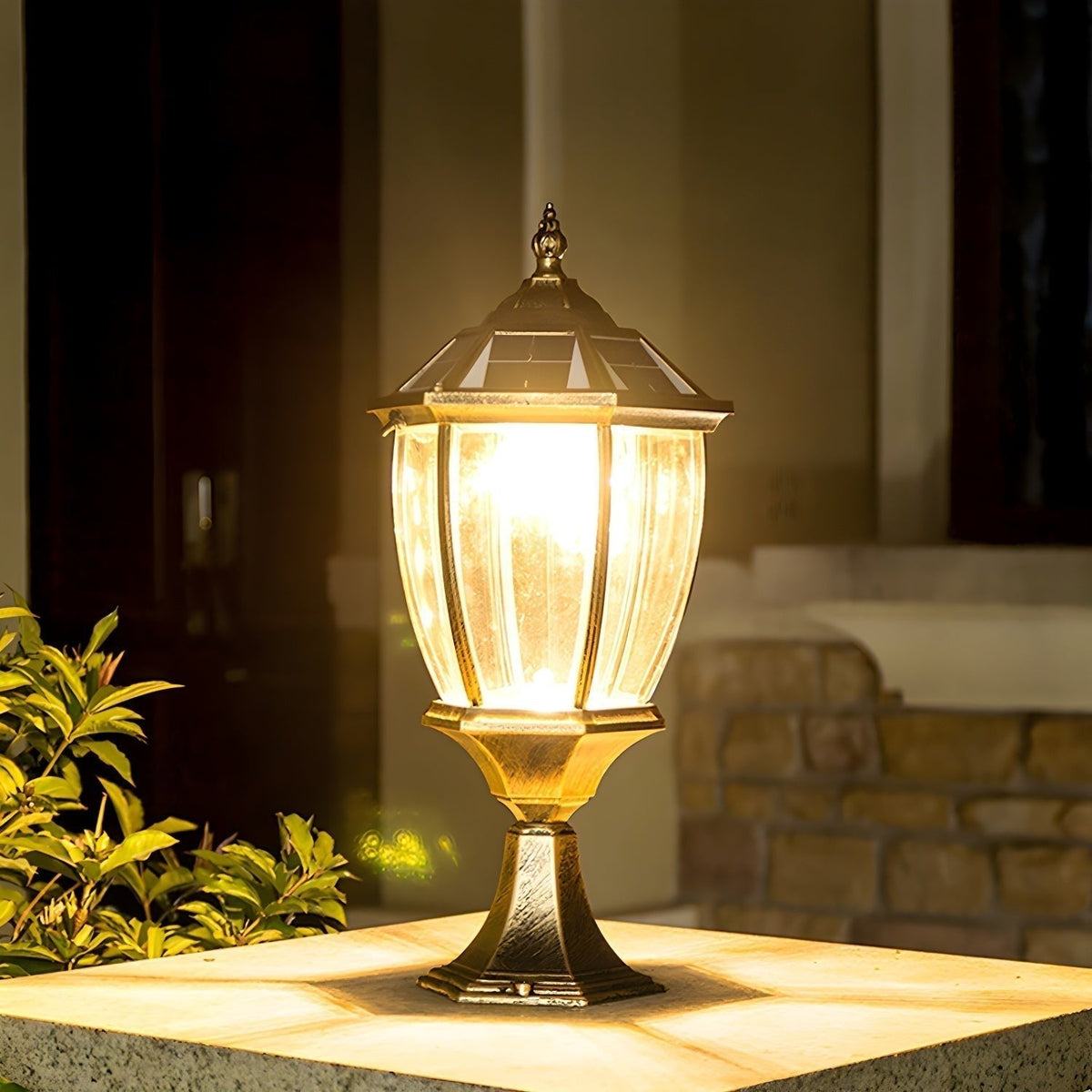 Cezoria Solar-Glaslaterne — 24×52cm, integrierte LED mit 3000K, IP65-zertifiziert