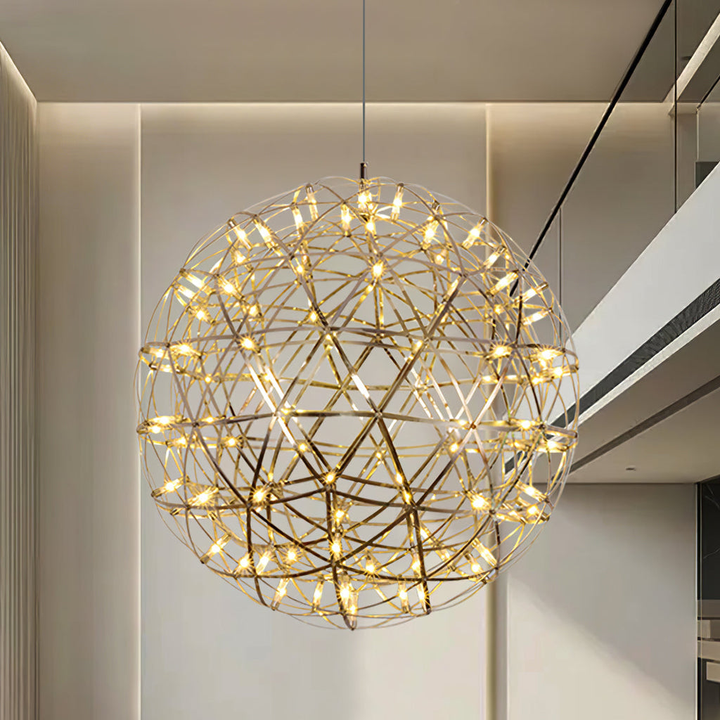 Spark Ball Pendant Light — Silver Finish