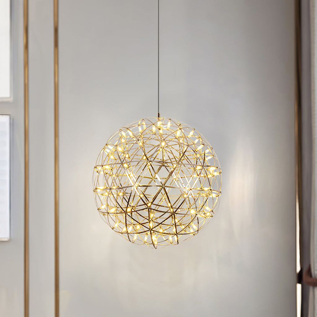 Spark Ball Pendant Light — Silver Finish