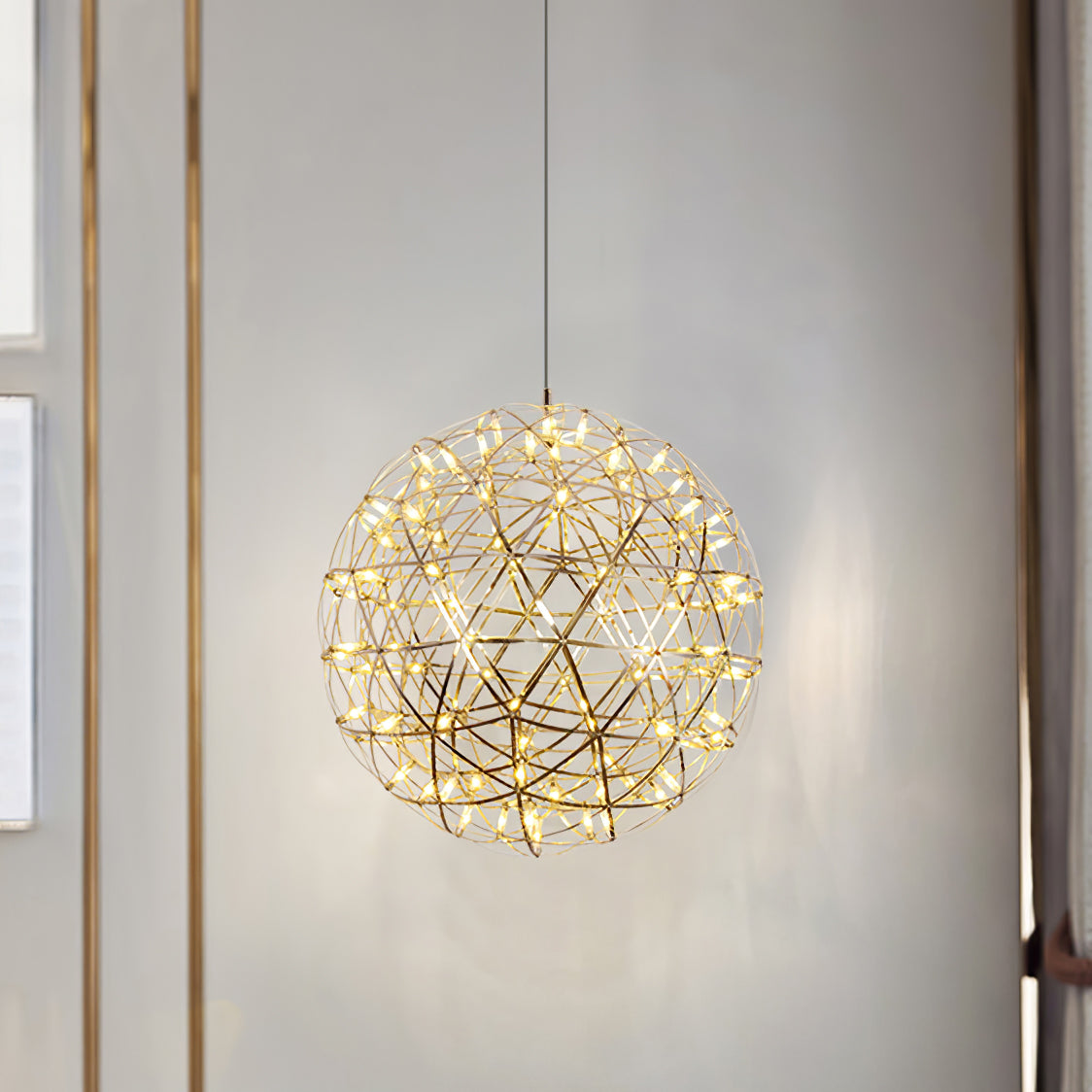 Spark Ball Pendant Light — Silver Finish