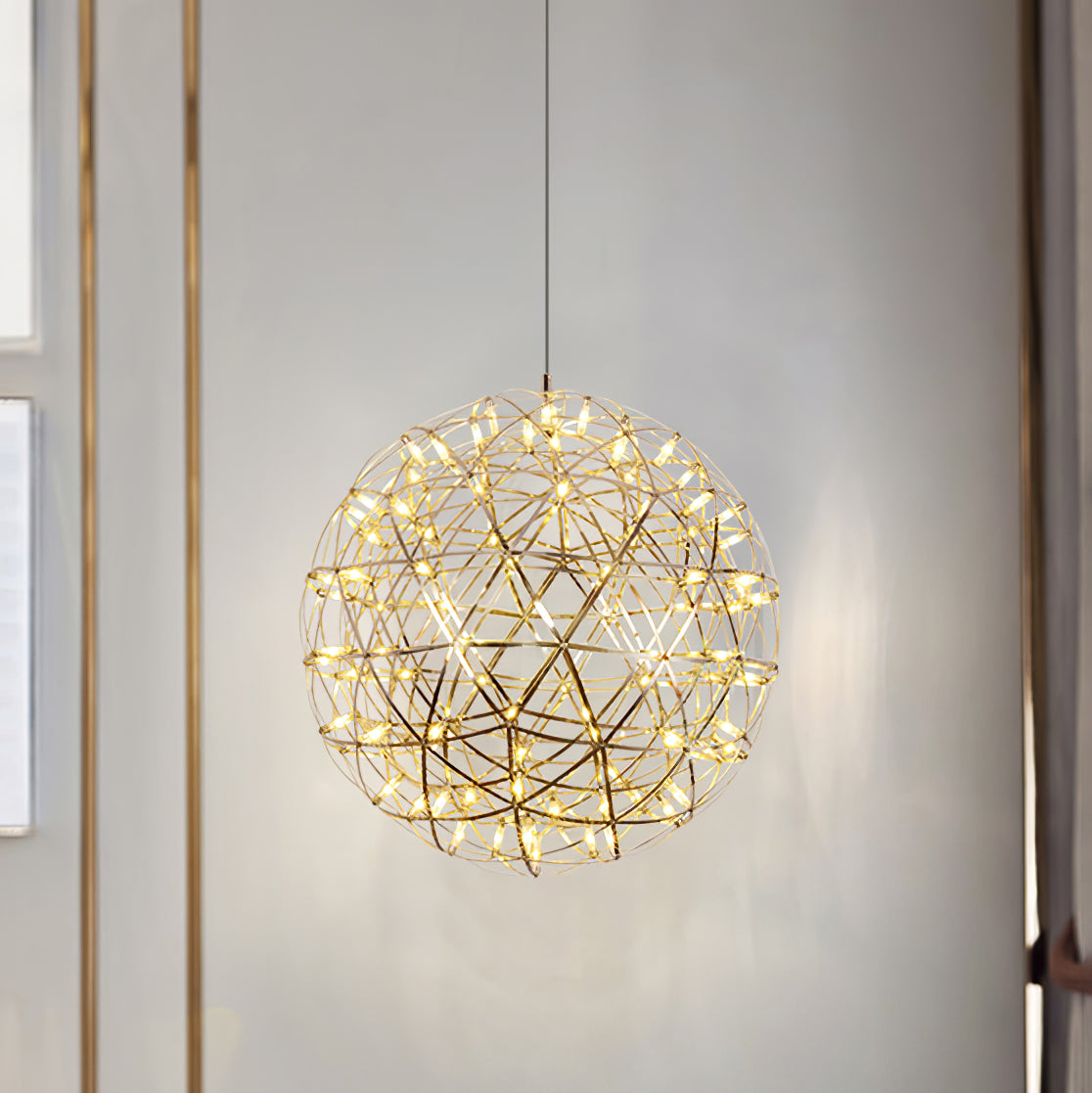 Spark Ball Pendant Light — Silver Finish
