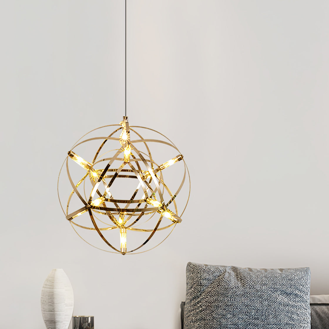 Spark Ball Pendant Light — Silver Finish