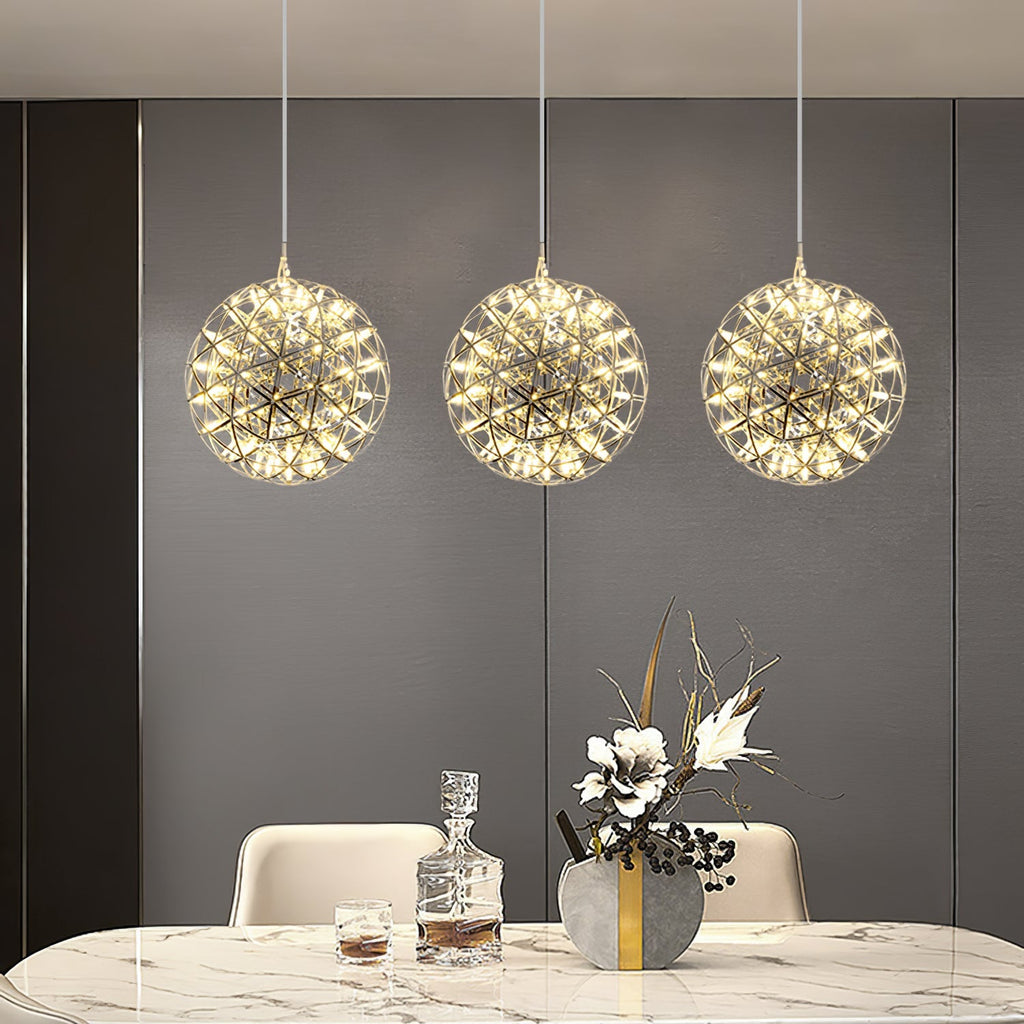 Spark Ball Pendant Light — Silver Finish