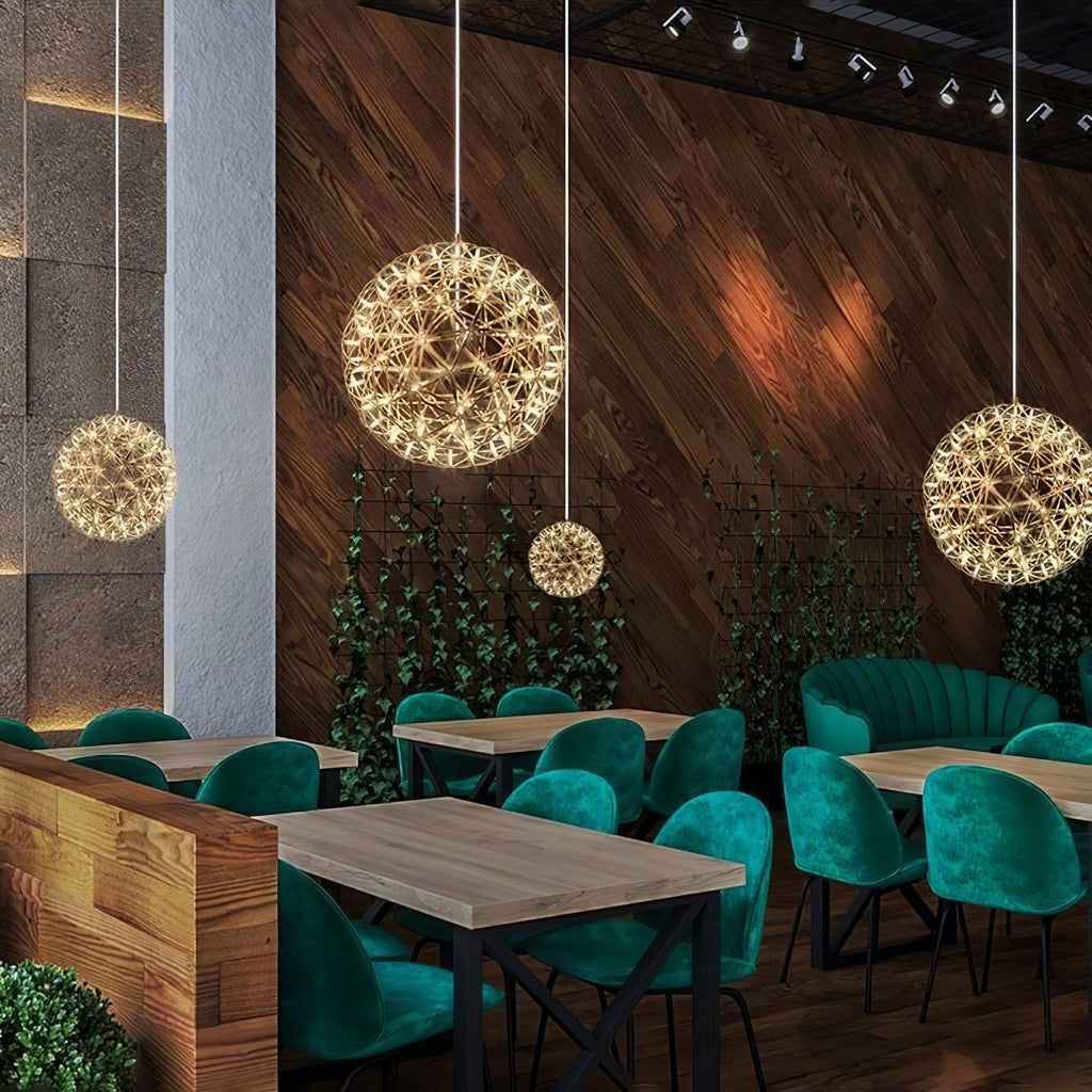 Spark Ball Pendant Light — Silver Finish