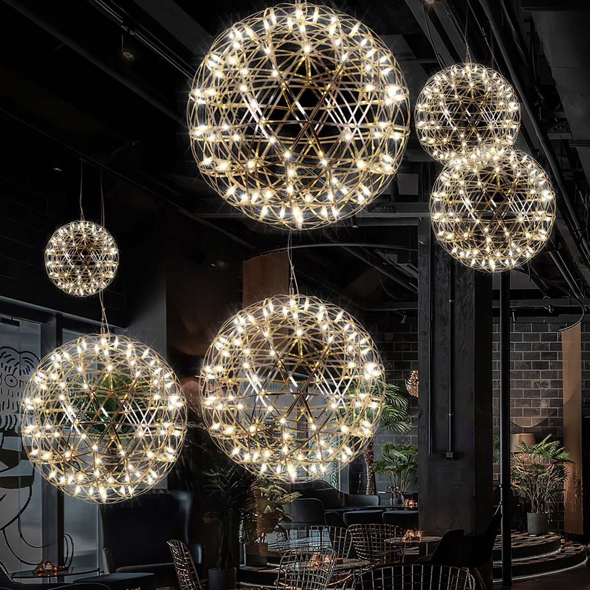 Spark Ball Pendant Light — Silver Finish
