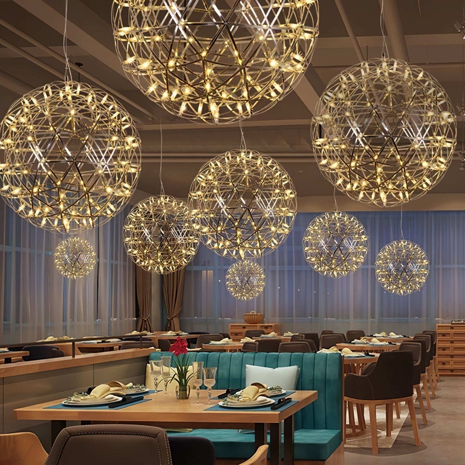 Spark Ball Pendant Light — Silver Finish