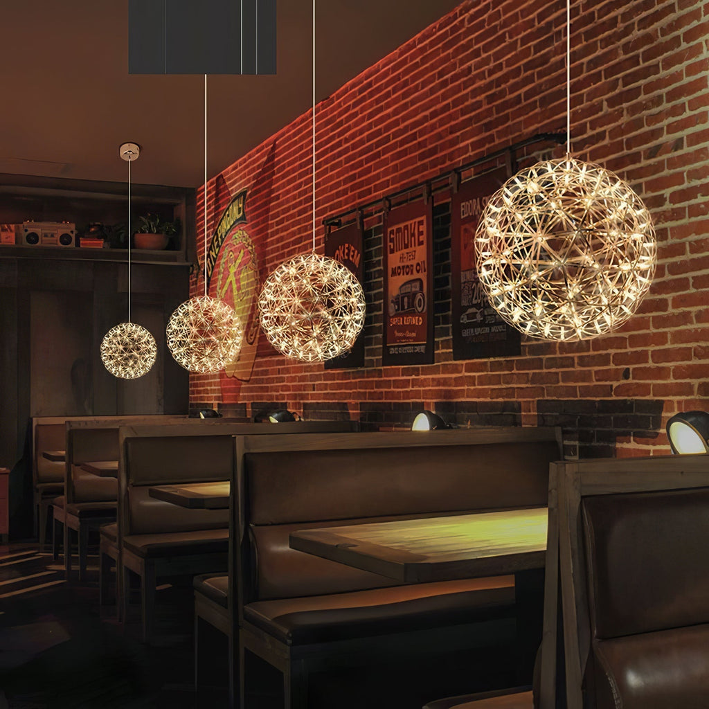 Spark Ball Pendant Light — Silver Finish