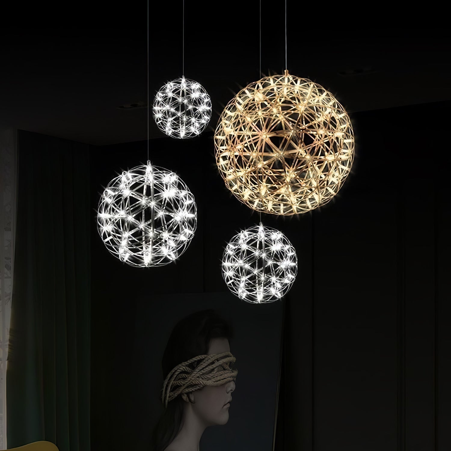 Spark Ball Pendant Light — Silver Finish