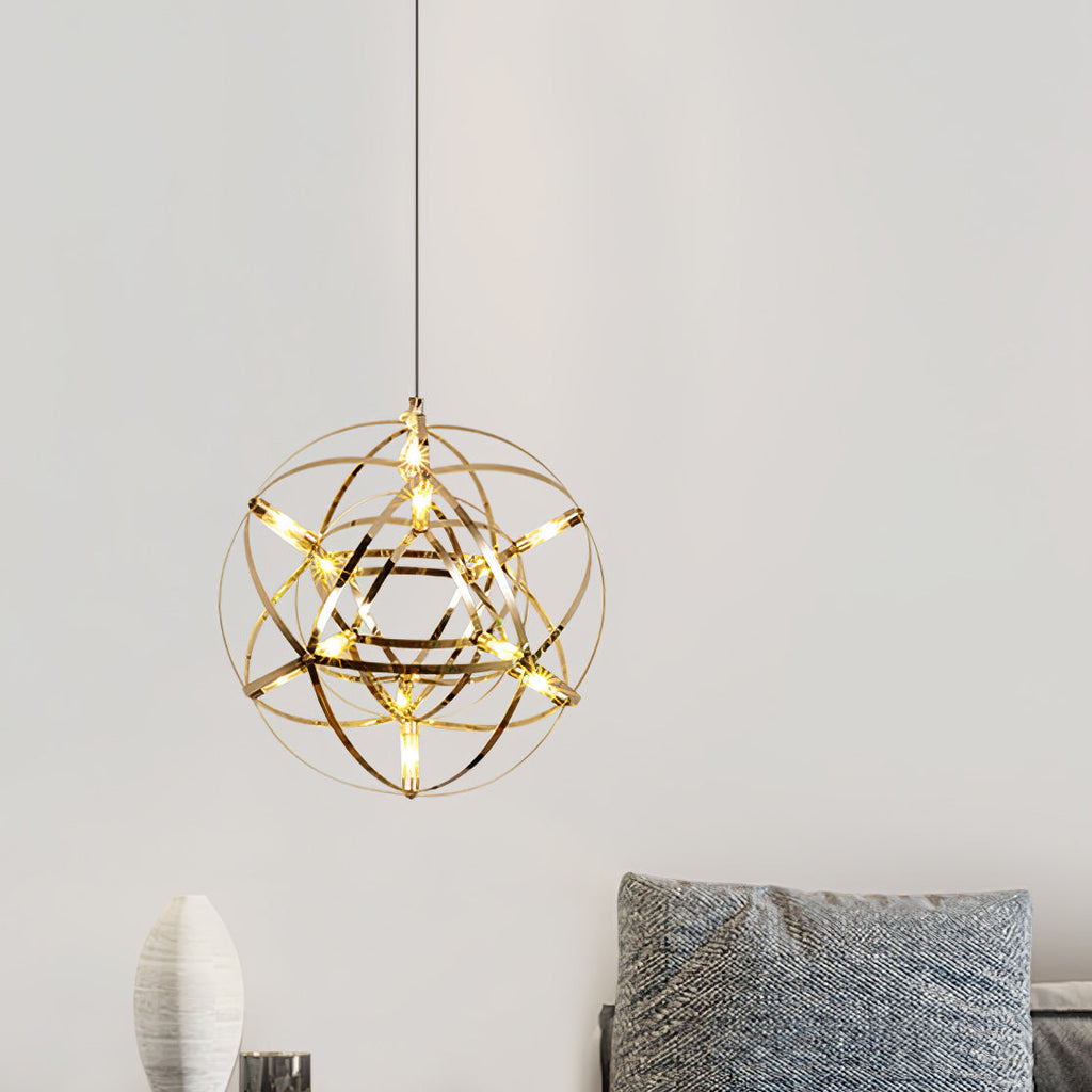 Spark Ball Pendant Light — Silver Finish