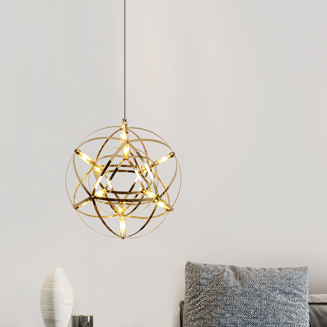 Spark Ball Pendant Light — Silver Finish