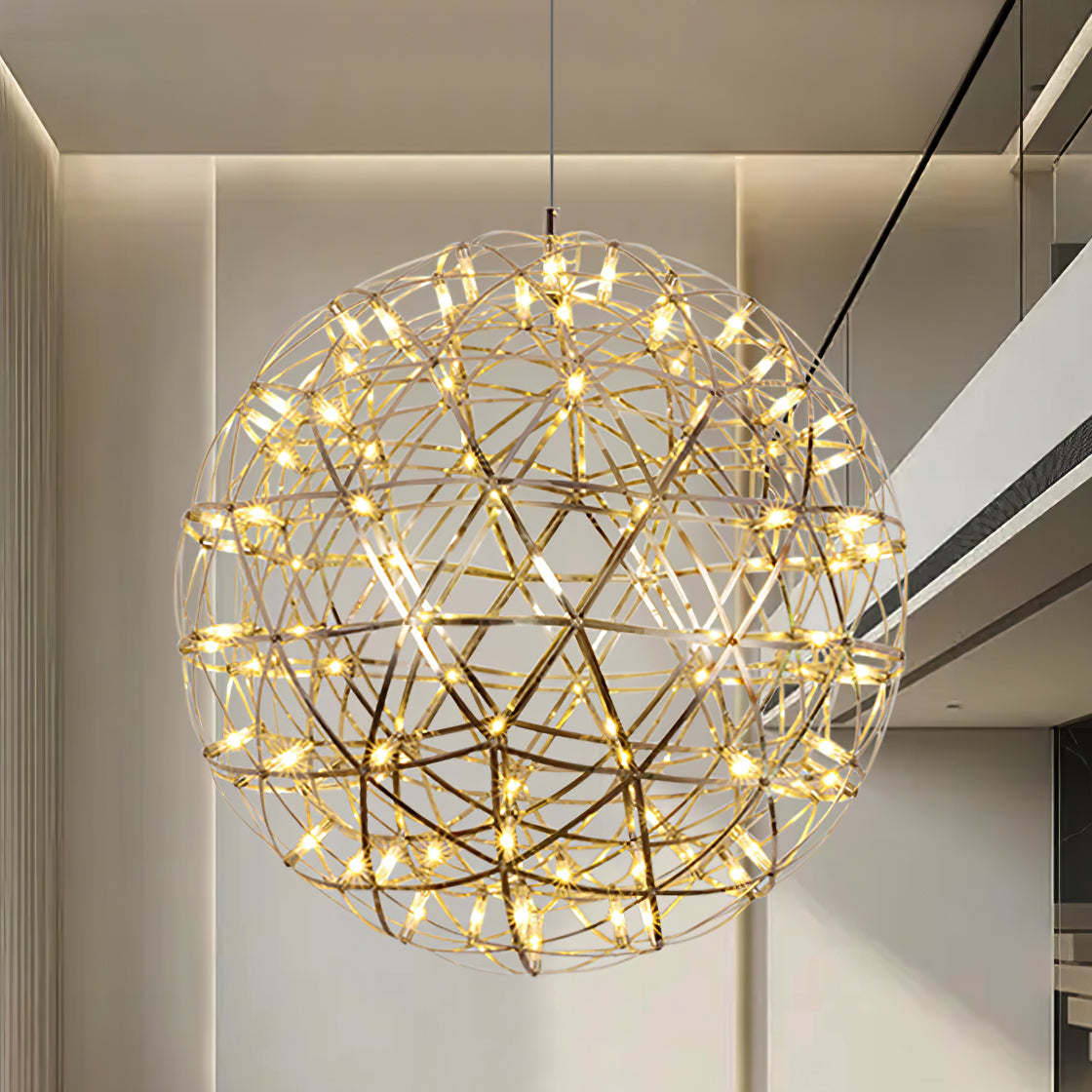 Spark Ball Pendant Light — Silver Finish