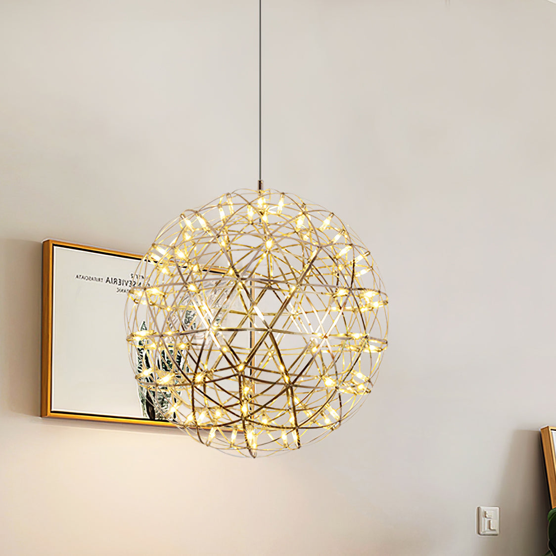 Spark Ball Pendant Light — Silver Finish