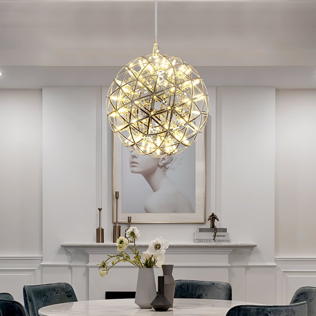 Spark Ball Pendant Light — Silver Finish