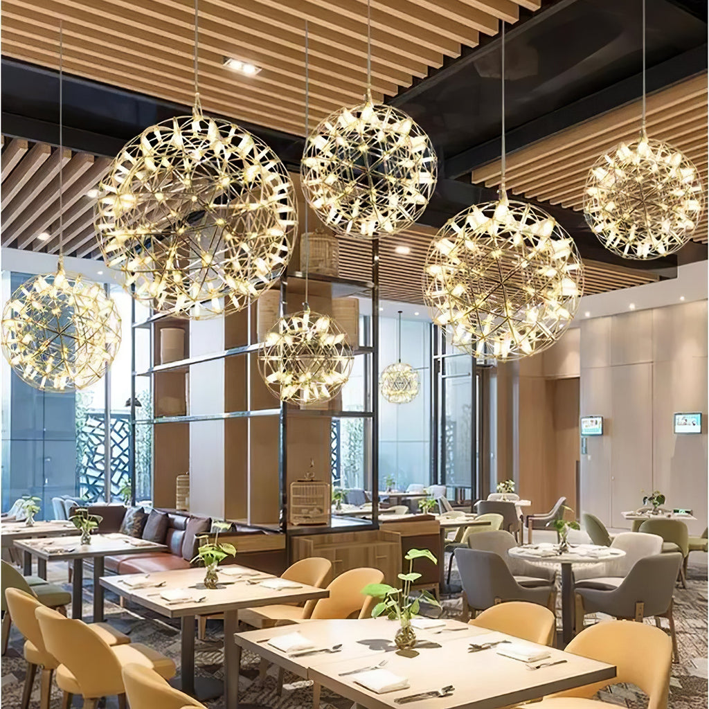 Spark Ball Pendant Light — Silver Finish