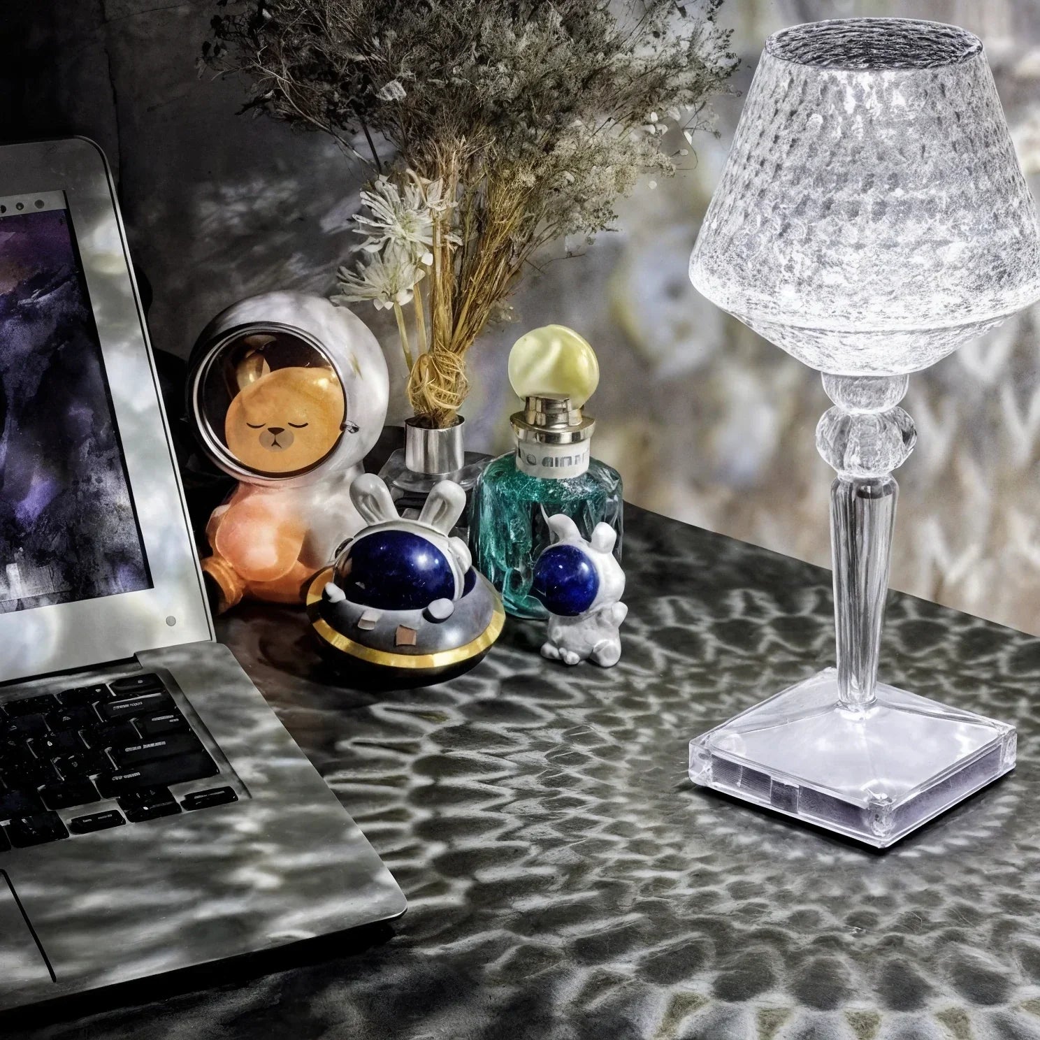 Lampada da tavolo a LED Sparkle, luce soffusa ambientale, design minimalista