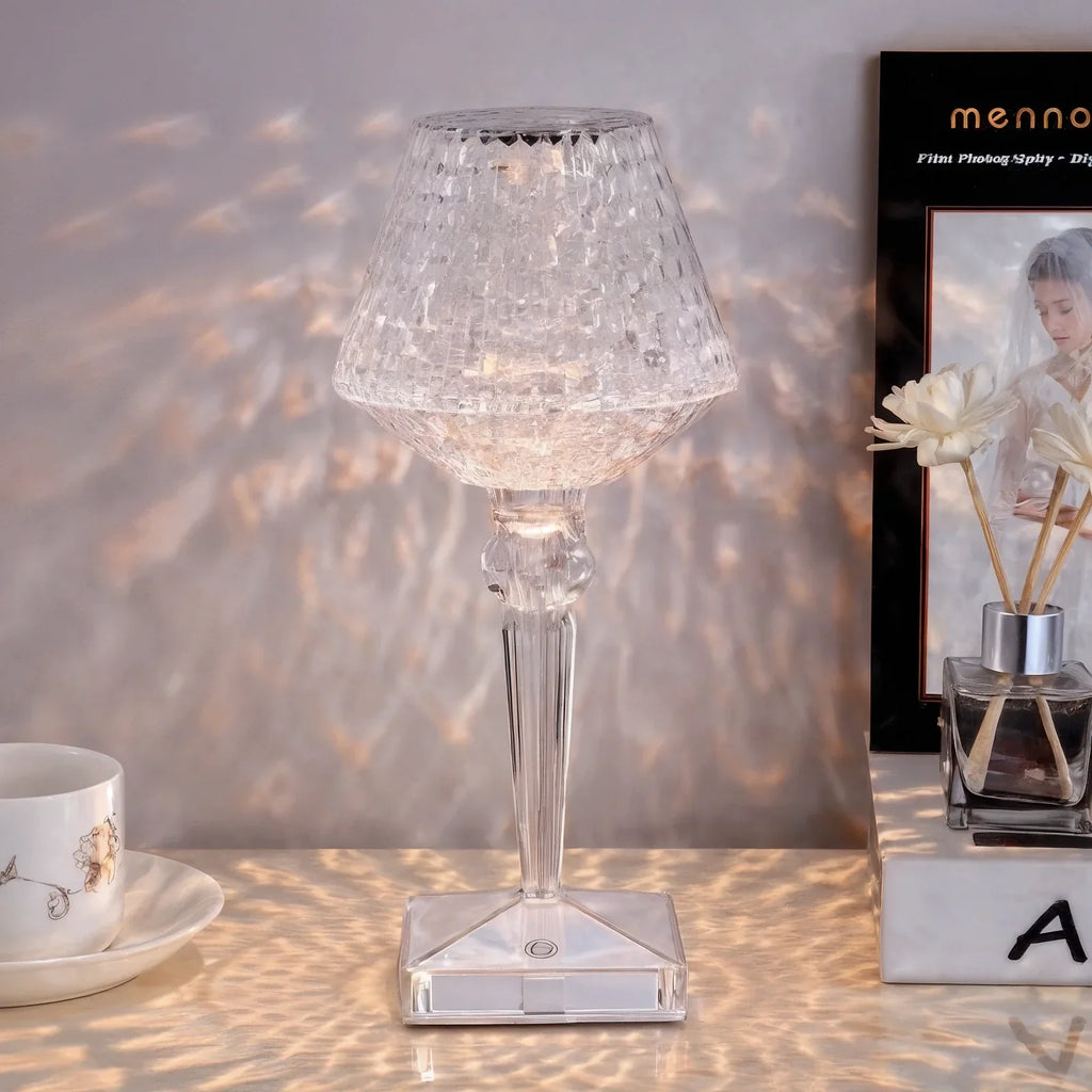 מנורת שולחן לד מנצנצת זוהר רך אווירה עיצוב מינימליסטי