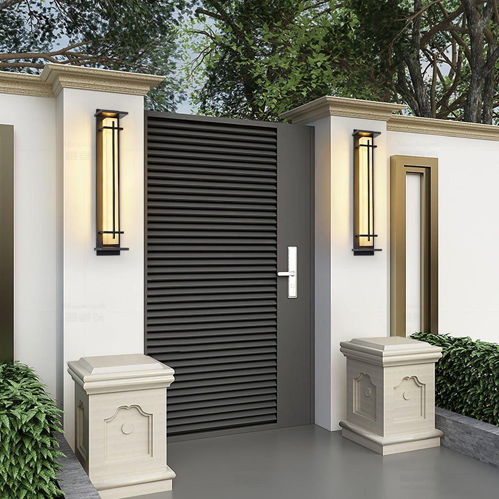 Outdoor IP65 Wall Light — Square Alabaster